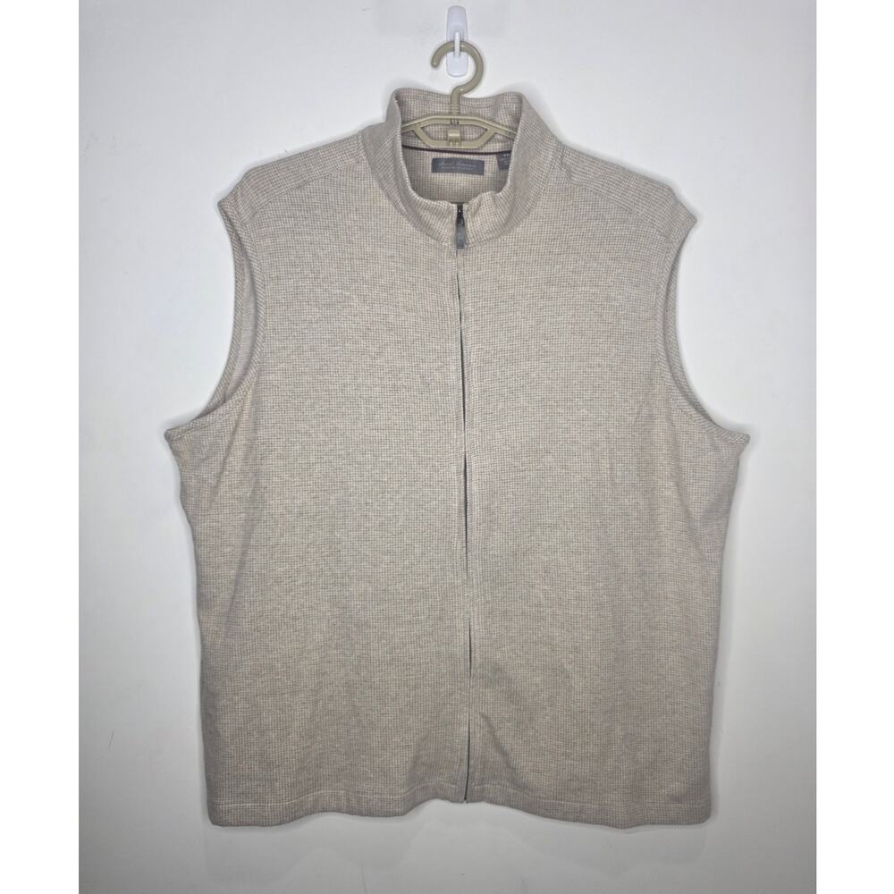 Daniel Cremieux cream tan cotton full zip vest - XXL / 2XL
